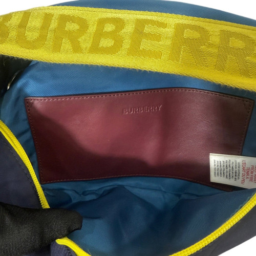 Burberry Bumbag Canvas Calfskin Blue Yellow Black