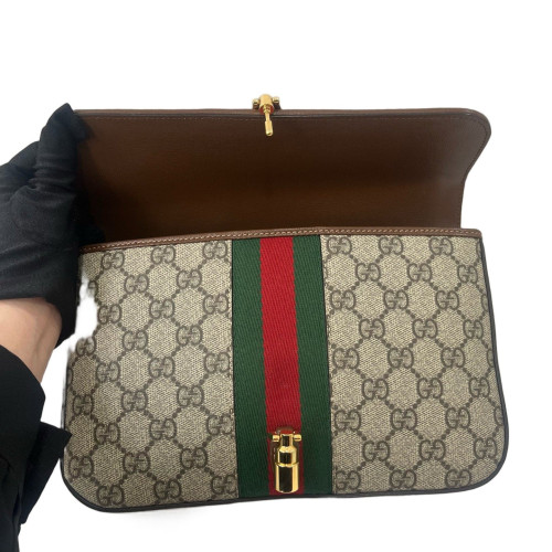 Gucci Messenger GG Supreme Monogram Beige Brown Green
