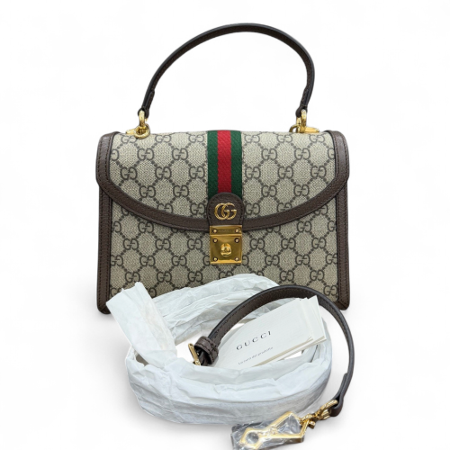 Gucci Messenger GG Supreme Monogram Beige Brown Green Gucci Messenger GG Supreme Monogram Beige Brown Green
