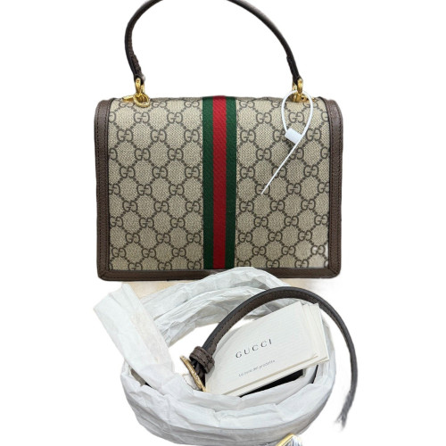 Gucci Messenger GG Supreme Monogram Beige Brown Green Gucci Messenger GG Supreme Monogram Beige Brown Green