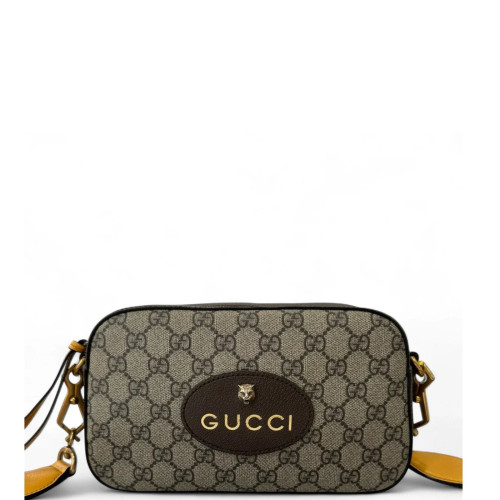 Gucci Neo Vintage Shoulder Bag GG Supreme Monogram Beige Brown Green