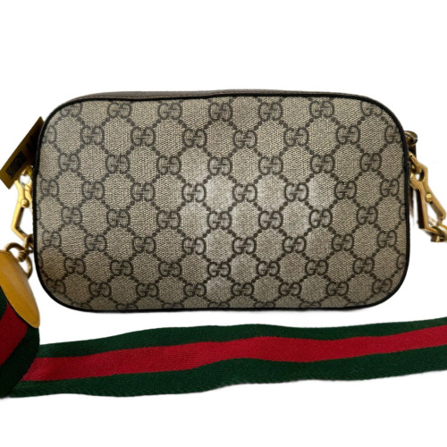 Gucci Neo Vintage Shoulder Bag GG Supreme Monogram Beige Brown Green
