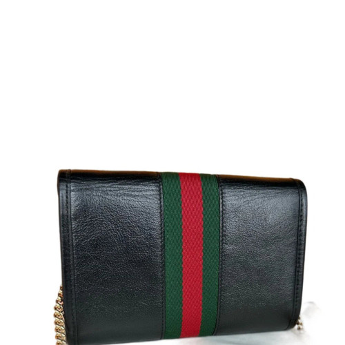 Gucci Shoulder Bag Calfskin Black Green Red Gucci Shoulder Bag Calfskin Black Green Red
