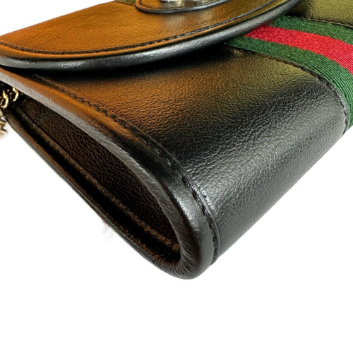 Gucci Shoulder Bag Calfskin Black Green Red Gucci Shoulder Bag Calfskin Black Green Red