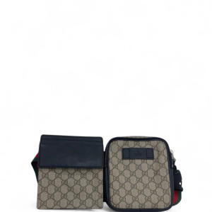 Gucci Camera Case GG Supreme Monogram Beige Black Red