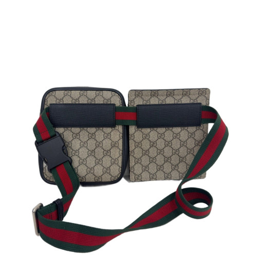 Gucci Camera Case GG Supreme Monogram Beige Black Red