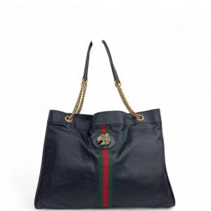 Gucci Tote Bag Calfskin Black Green Red