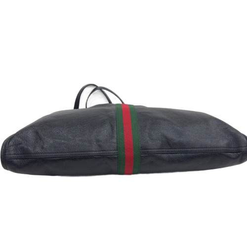 Gucci Tote Bag Calfskin Black Green Red