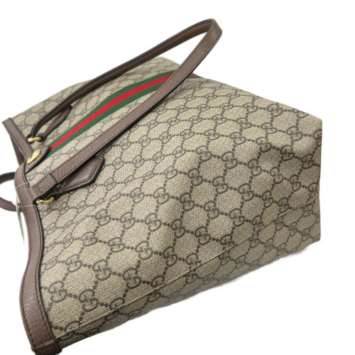 Gucci Tote Bag GG Supreme Monogram Beige Brown Green