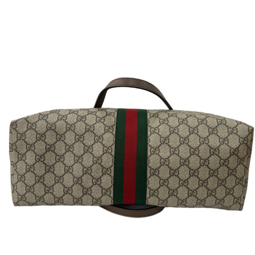 Gucci Tote Bag GG Supreme Monogram Beige Brown Green