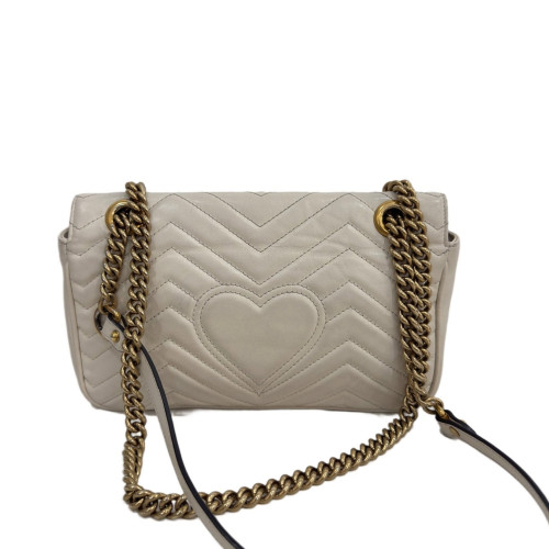 Gucci Chevron Small GG Marmont Calfskin White Gucci Chevron Small GG Marmont Calfskin White