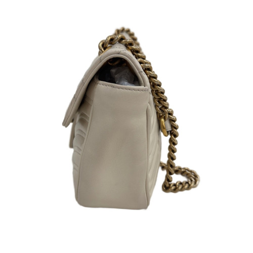 Gucci Chevron Small GG Marmont Calfskin White Gucci Chevron Small GG Marmont Calfskin White