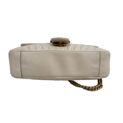 Gucci Chevron Small GG Marmont Calfskin White Gucci Chevron Small GG Marmont Calfskin White
