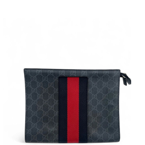 Gucci Clutch GG Monogram Black Red
