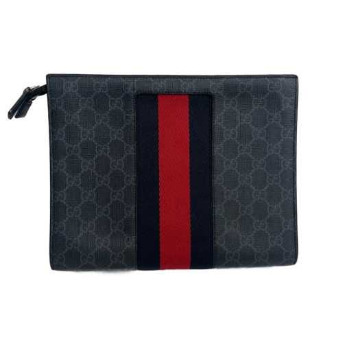 Gucci Clutch GG Monogram Black Red