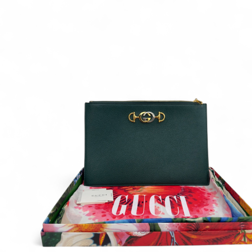 Gucci Clutch Calfskin Green