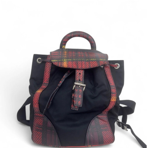 Prada Backpack Nylon Black Red Prada Backpack Nylon Black Red