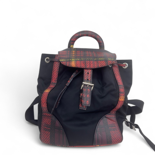 Prada Backpack Nylon Black Red Prada Backpack Nylon Black Red