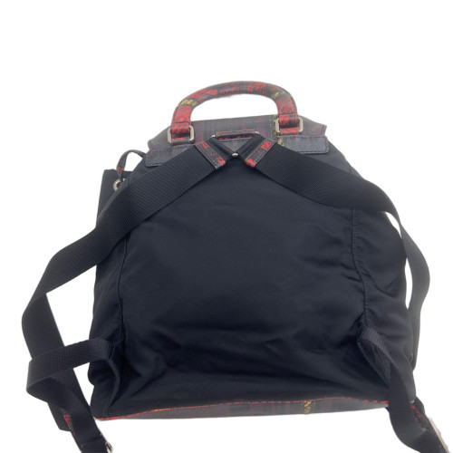 Prada Backpack Nylon Black Red Prada Backpack Nylon Black Red