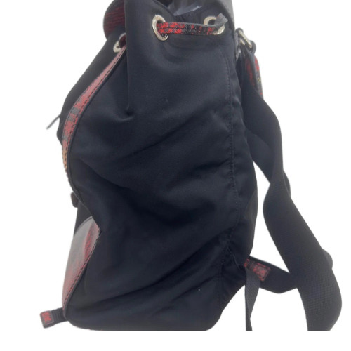 Prada Backpack Nylon Black Red Prada Backpack Nylon Black Red