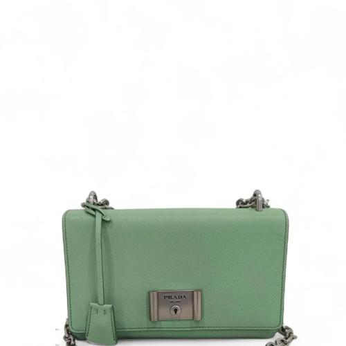 Prada Shoulder Bag Saffiano Calfskin Green