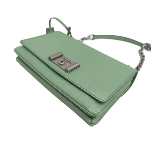 Prada Shoulder Bag Saffiano Calfskin Green