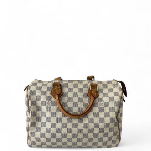 Louis Vuitton Speedy 30 Damier Azur White