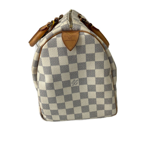 Louis Vuitton Speedy 30 Damier Azur White