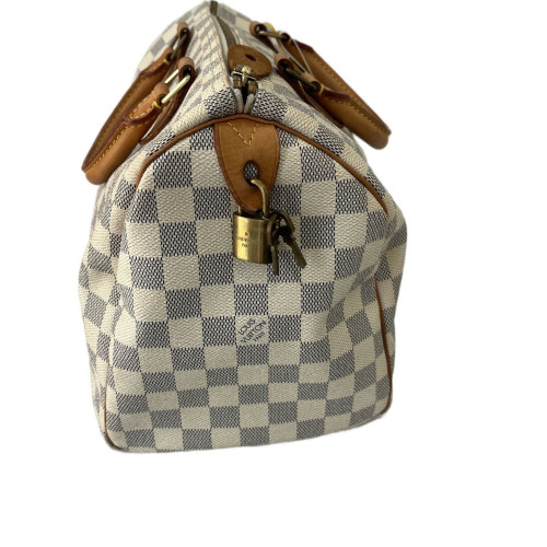 Louis Vuitton Speedy 30 Damier Azur White