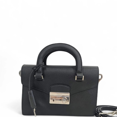 Prada Two-Way Bag Saffiano Calfskin Black