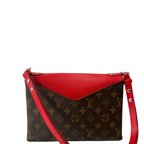 Louis Vuitton Saint Michel Monogram Epi Red Brown