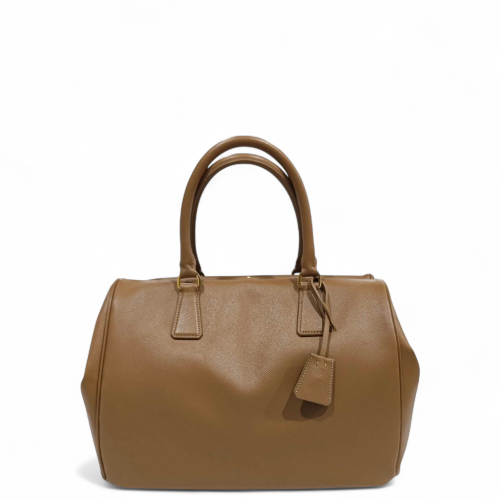 Prada Handbag Saffiano Calfskin Tan