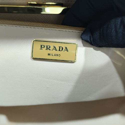 Prada Handbag Saffiano Calfskin Tan