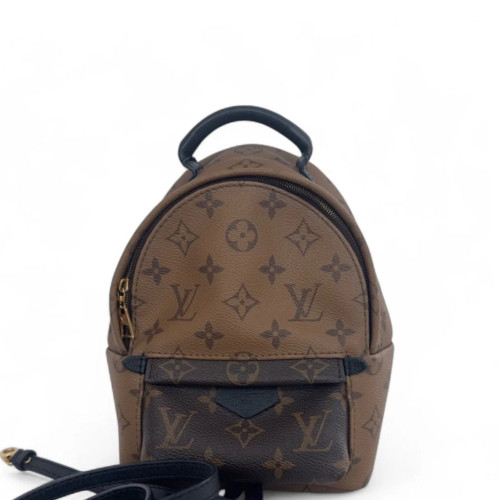 Louis Vuitton Palm Springs Backpack Mini Reverse Monogram Brown Black