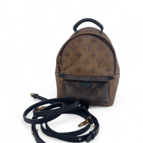 Louis Vuitton Palm Springs Backpack Mini Reverse Monogram Brown Black