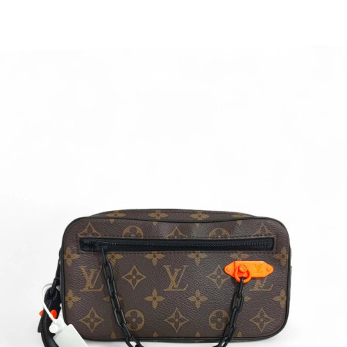 Louis Vuitton Clutch Monogram Brown Black Orange