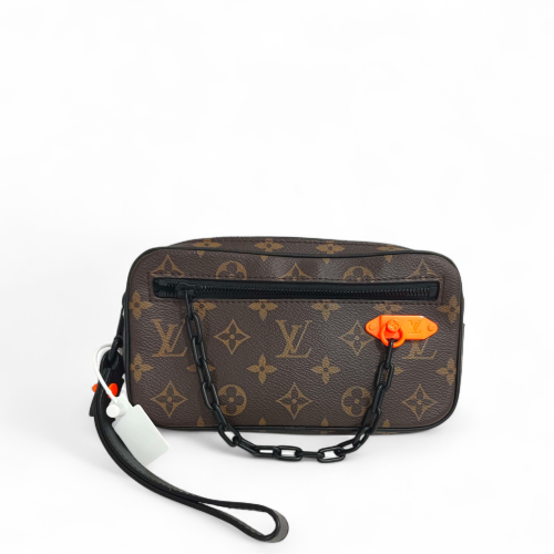 Louis Vuitton Clutch Monogram Brown Black Orange