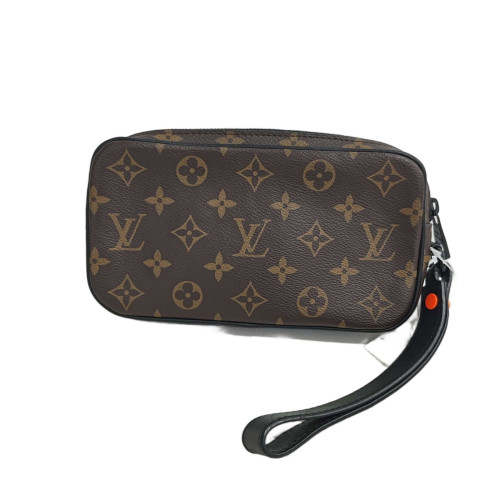 Louis Vuitton Clutch Monogram Brown Black Orange