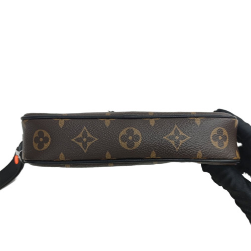 Louis Vuitton Clutch Monogram Brown Black Orange