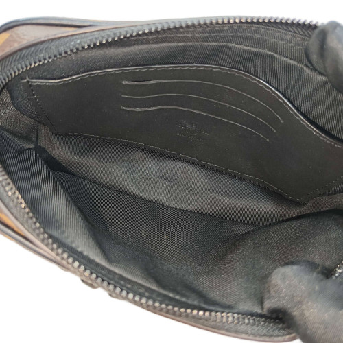 Louis Vuitton Clutch Monogram Brown Black Orange