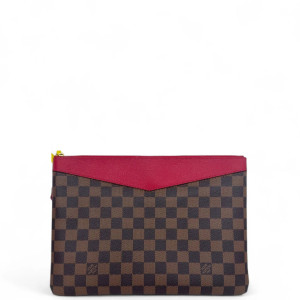 Louis Vuitton Daily Pouch Damier Ebene Brown Red Louis Vuitton Daily Pouch Damier Ebene Brown Red
