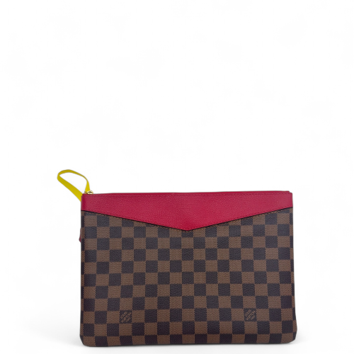 Louis Vuitton Daily Pouch Damier Ebene Brown Red