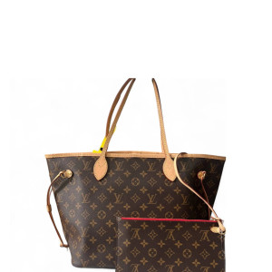Louis Vuitton Neverfull MM Monogram Brown Red