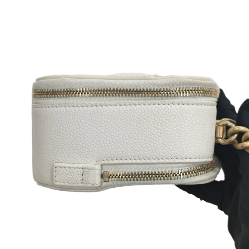 Chanel Quilted Top Handle Camera Case Grained Calfskin Pale Gold