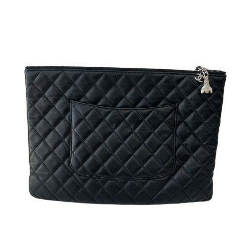 Chanel Quilted Clutch Lambskin Black