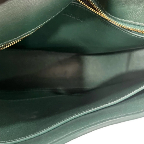 Balenciaga Crossbody Bag Calfskin Crocodile Embossed Green