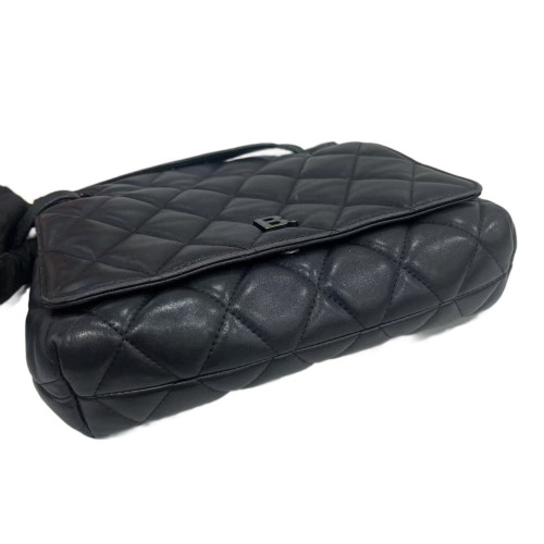 Balenciaga Shoulder Bag Lambskin Black