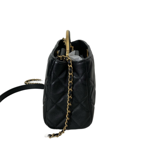 Chanel Quilted Two-Way Bag Calfskin Black