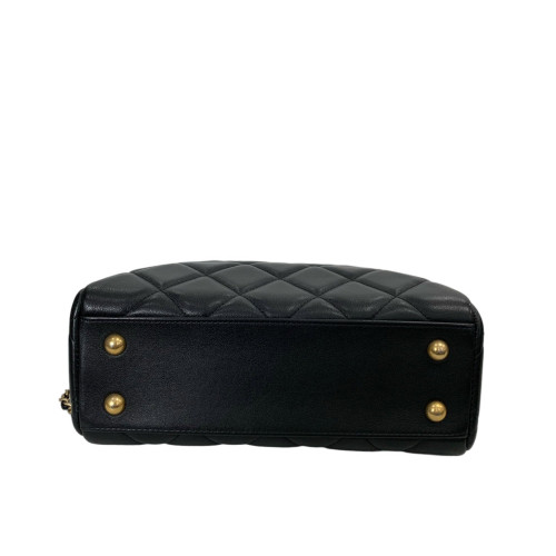 Chanel Quilted Two-Way Bag Calfskin Black