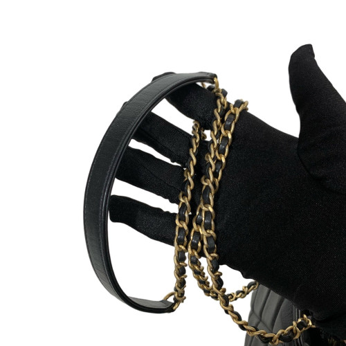 Chanel Quilted Two-Way Bag Calfskin Black
